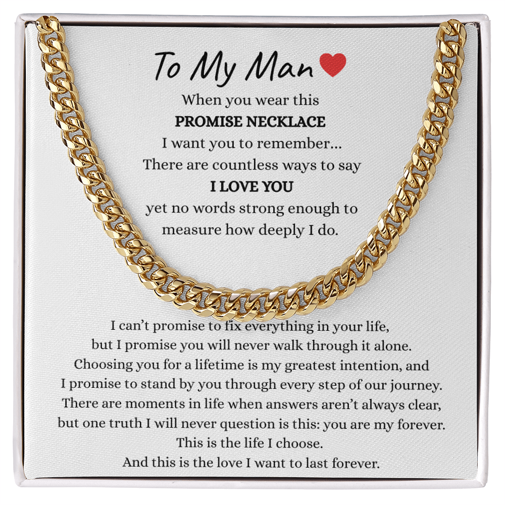 To My Man Promise Necklace – A Meaningful Gift for the Husband I Choose Forever