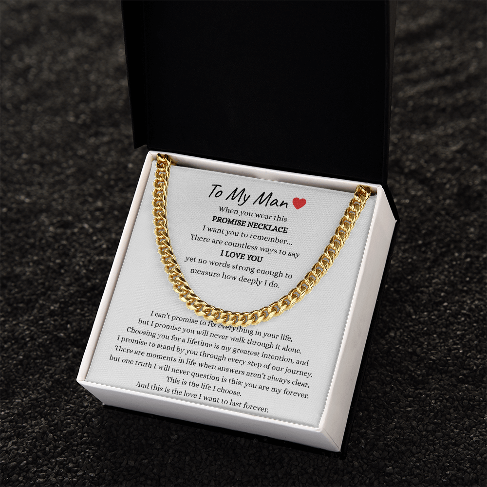 To My Man Promise Necklace – A Meaningful Gift for the Husband I Choose Forever
