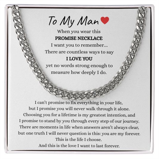 To My Man Promise Necklace – A Meaningful Gift for the Husband I Choose Forever