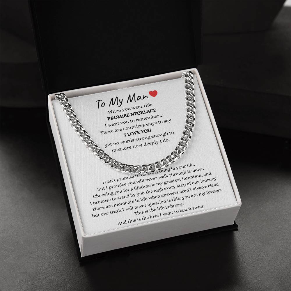 To My Man Promise Necklace – A Meaningful Gift for the Husband I Choose Forever