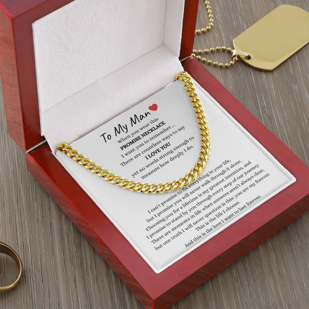 To My Man Promise Necklace – A Meaningful Gift for the Husband I Choose Forever