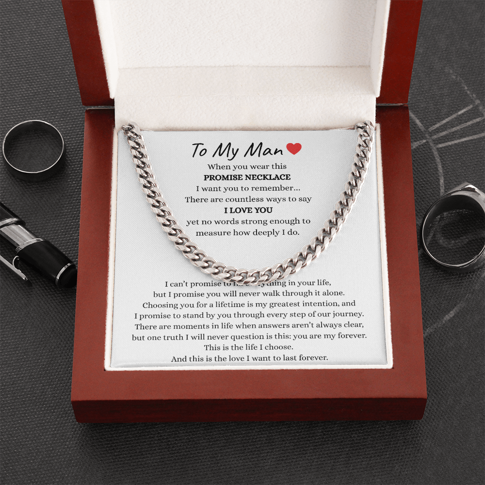 To My Man Promise Necklace – A Meaningful Gift for the Husband I Choose Forever