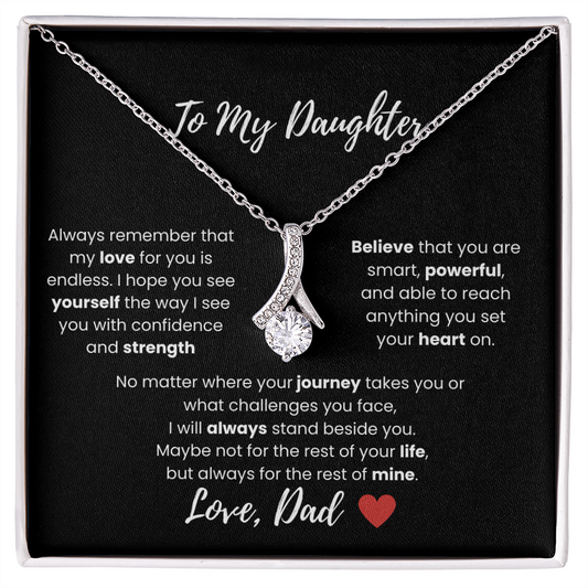 To My Daughter Allure Heart Necklace A Meaningful Gift from Dad with Love Message Card