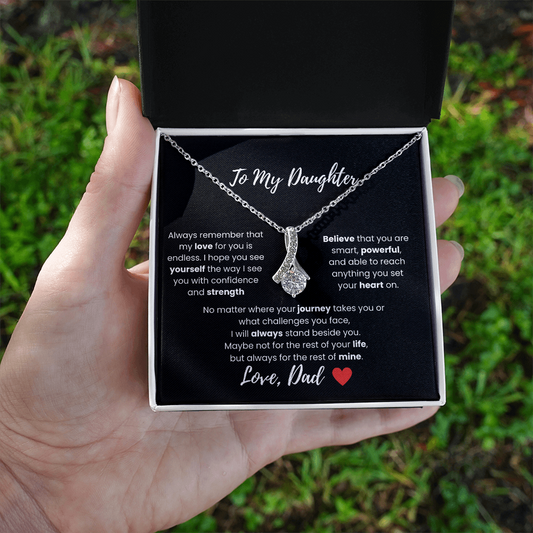 To My Daughter Allure Heart Necklace A Meaningful Gift from Dad with Love Message Card