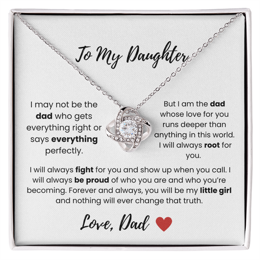 To My Daughter Forever My Little Girl Knot Necklace from Dad