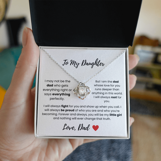 To My Daughter Forever My Little Girl Knot Necklace from Dad