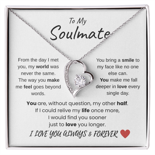 To My Soulmate Forever Love Necklace A Timeless Symbol of Endless Love